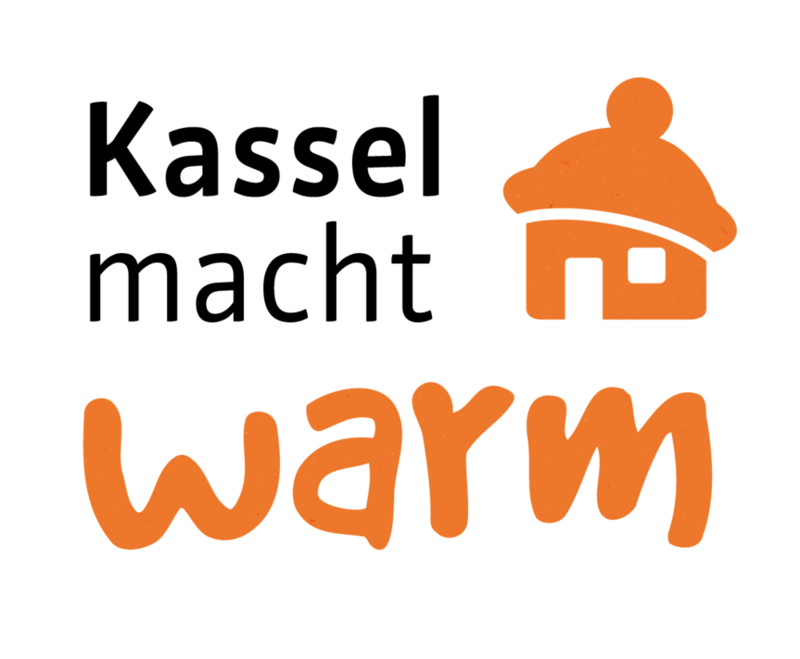 Wort Bild Marke von Kassel macht warm mit einem Haus mit Mütze drauf