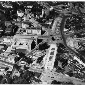 Luftbild vom Bau der Treppenstraße aus dem Jahr 1953