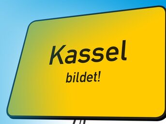 Ortsschild Kassel bildet