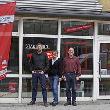 Das Team des Kernbereichsmanagements im Stadtbüro (v. l.: Fabian Lollert, Simone Mäckler, Klaus Schaake)