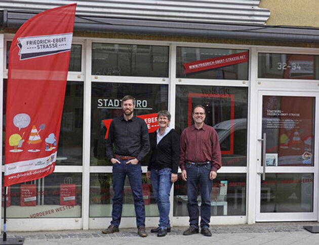 Das Team des Kernbereichsmanagements im Stadtbüro (v. l.: Fabian Lollert, Simone Mäckler, Klaus Schaake)