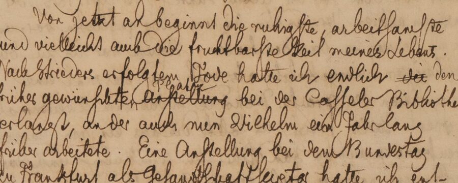 Handschriftliches Dokument der Brüder Grimm