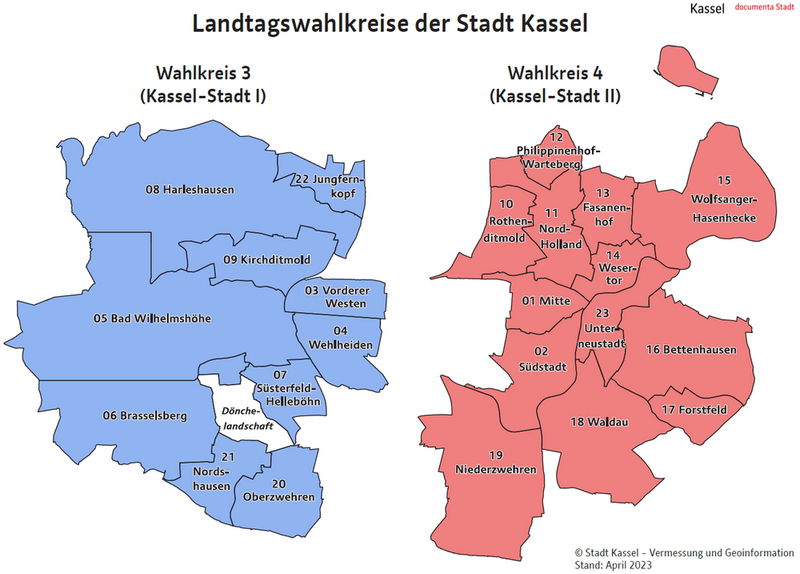 Landtagswahlkreise der Stadt Kassel