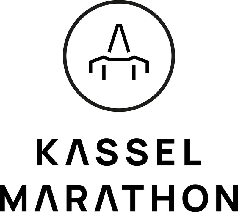 Logo mit Schrift Kassel Marathon und einem stilisierten Herkules