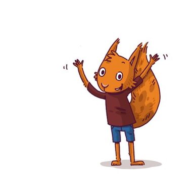 Das Bild zeigt eine Zeichnung eines Baumhörnchens