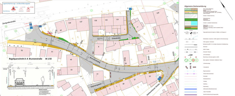 Erneuerung Brunnenstraße Lageplan