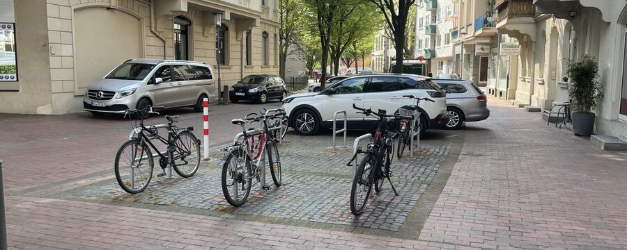 Fahrradständer in der Gräfestraße im Stadtteil Wehlheiden