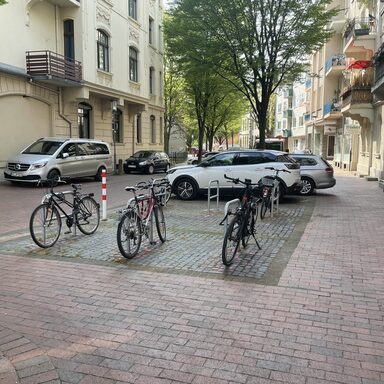 Fahrradständer in der Gräfestraße im Stadtteil Wehlheiden