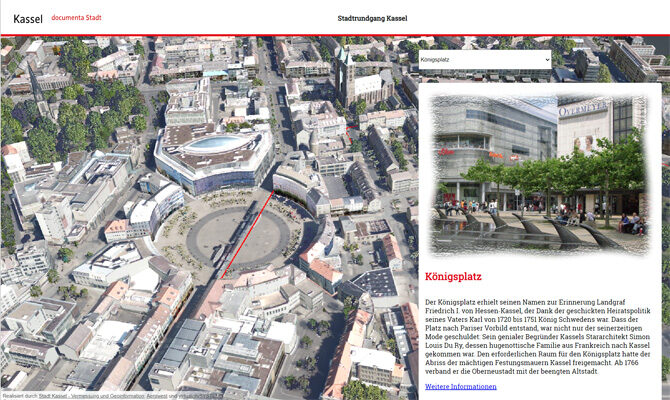 Abbildung Kartenausschnitt Stadtrundgang in 3D
