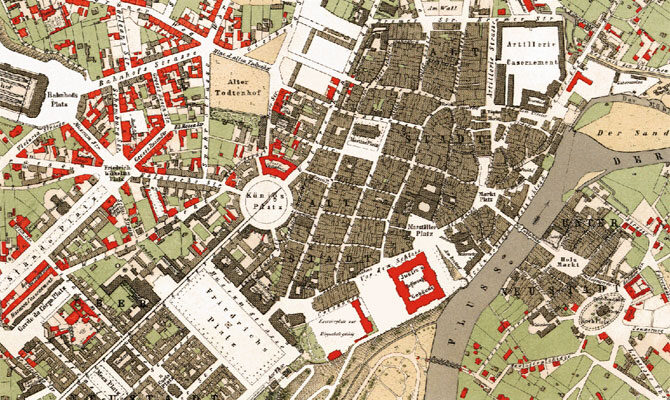 Abbildung Kartenausschnitt historische Karte Kassel