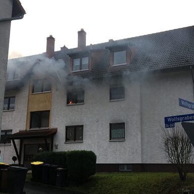 Wohnungsbrand in einem Gebäude