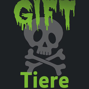 Plakat zur Sonderausstellung "Gifttiere" mit stilisiertem Totenschädel.