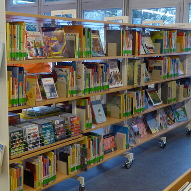 Bücherregale in der Bibliothek