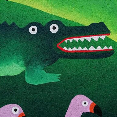 Ein gemaltes Krokodil