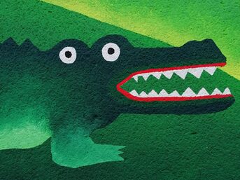 Ein gemaltes Krokodil