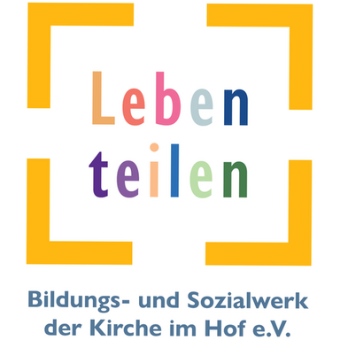 Logo mit Schriftzug" Leben teilen" und "Bildungs- und Sozialwerk der Kirche im Hof e.V."