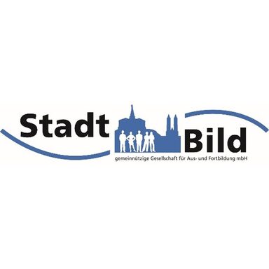 Schriftzug "StadtBild", kleiner Text "gemeinnützige Gesellschaft für Aus- und Fortbildung mbH"