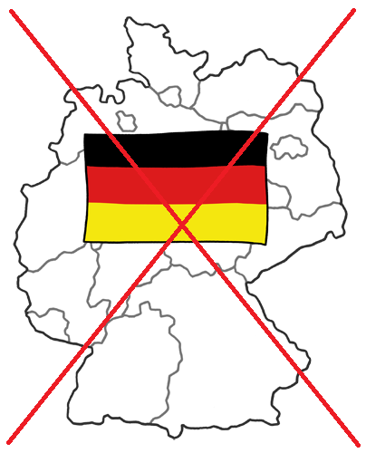 Abbildung von Deutschland durchgestrichen