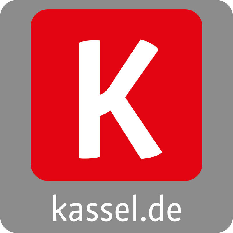 Icon der Kassel-App wie es auf den Bildschirmen von Handys erscheint mit einem weißen K auf rotem Hintergrund und in einem grauen Rahmen. Darin noch der Schriftzug kassel.de