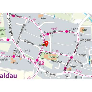 Kartenausschnitt des KennenLernLadens Waldau