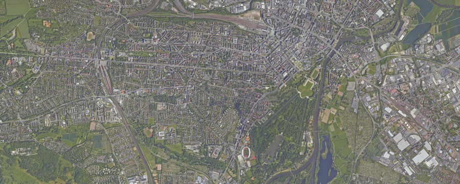 2D Luftaufnahme von Kassel